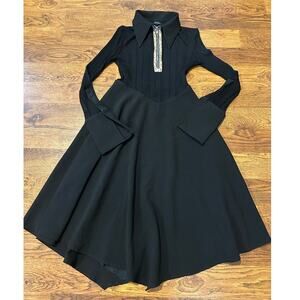 Ellery Calabasas Zip Up Panel Dress Black – Designer Cocktail Dress Size Small